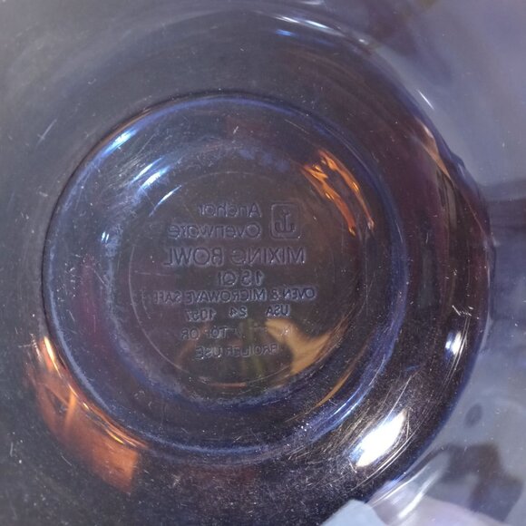 Anchor Hocking 1.5 Qt Blue Glass Mixing Bowl 1057 - Picture 2 of 10